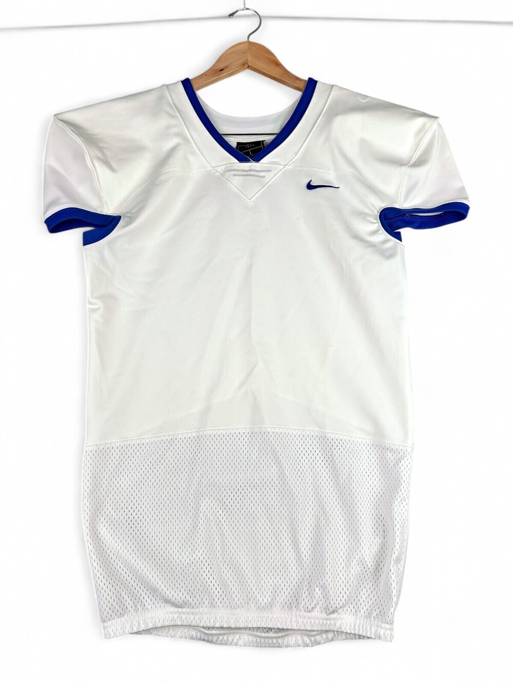 Nike Men's White Mesh Football Jersey L Performance V-Neck